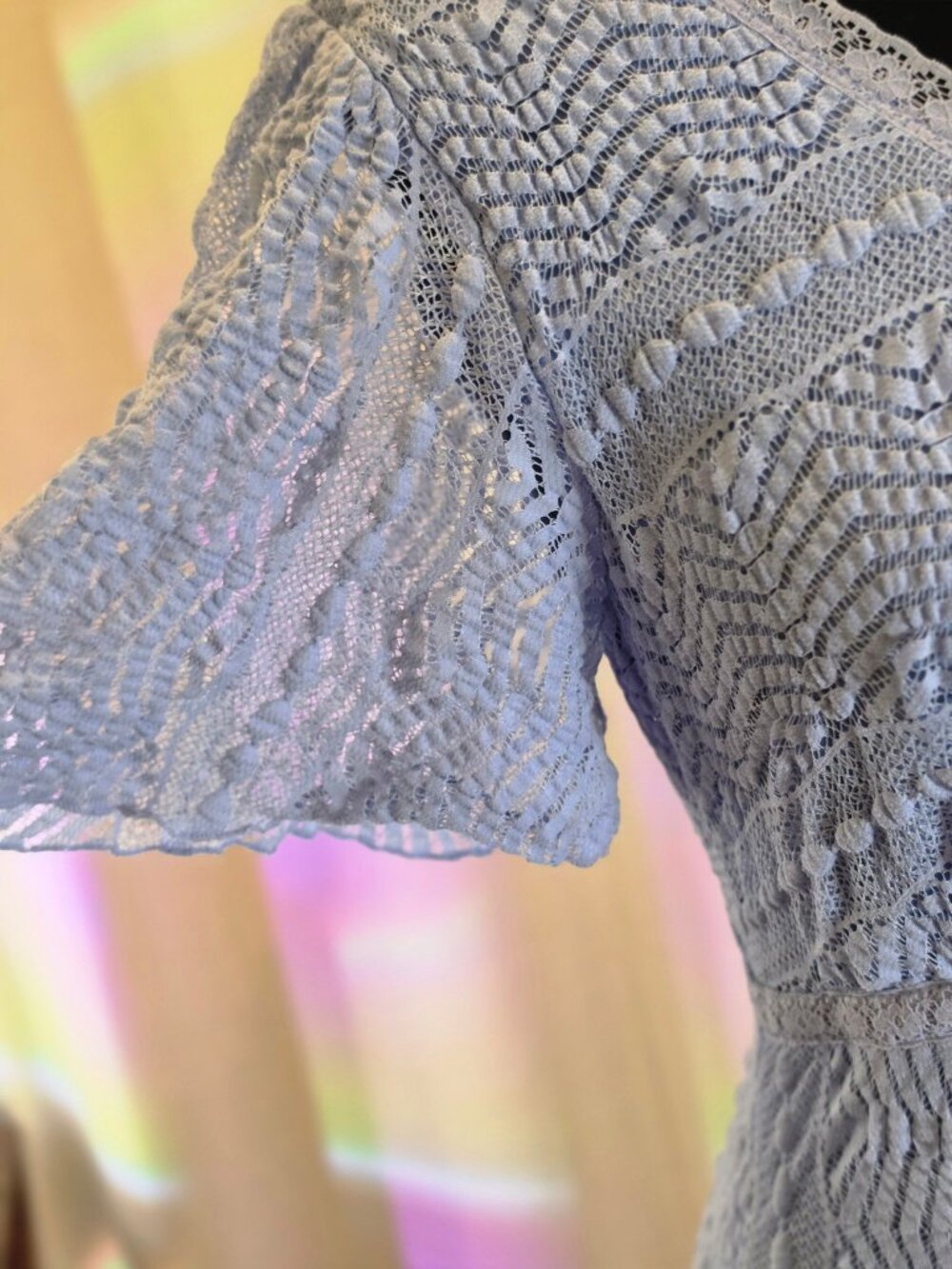 Rabbit Rabbit Rabbit Periwinkle Lace Midi Dress Size S - Picture 4 of 6